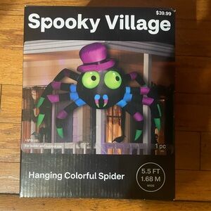 Spooky Village Hanging Colorful Spider